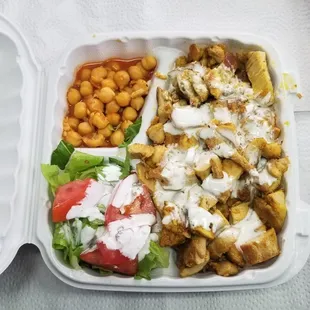 a tray of food on a table