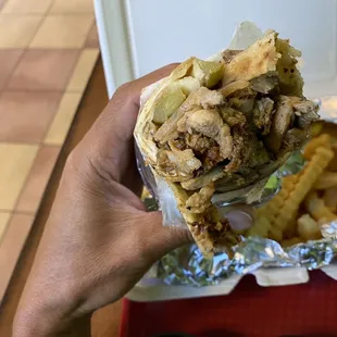 Chicken Shawarma up close.