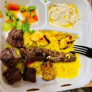 a tray of food on a table