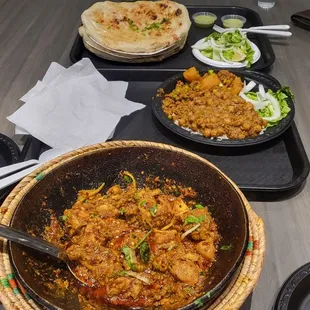 Chicken Karahi Aloo Keema