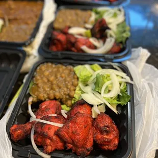 Chicken tikka bone in- very good! With chickpeas