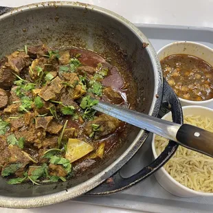 Goat karahi was mostly bones and fatty pieces.