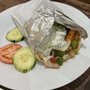Delicious chicken gyro