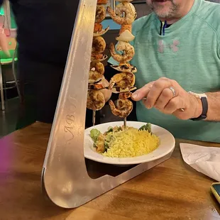 Hanging Shrimp Kabob