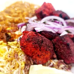 F9 Chicken and beef kabob combo $14