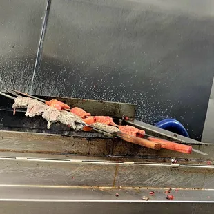 Kabobs cooking