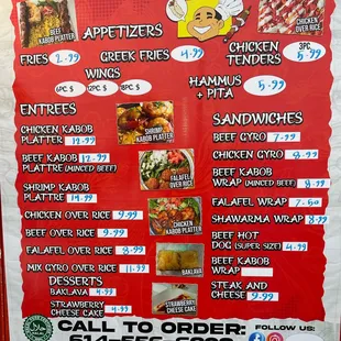 Our new menu
