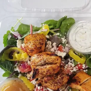 Chicken kabob salad
