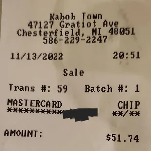 Paid to much!!! Dont know why the total was different from my expected total.