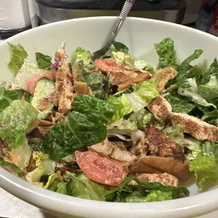 My usual lunch, fattoush salad with chicken shawarma and an energizer!