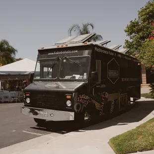 a food truck parked in a parking lot
