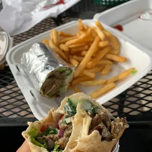 Gyro wrap with fries 10/10