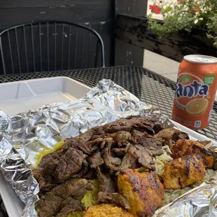 3 meat combo on the patio