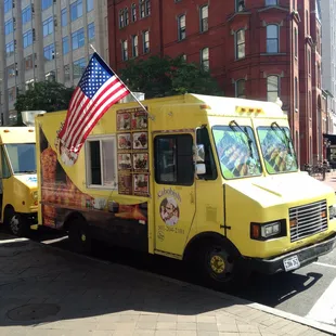 a food truck parked on the side of the road