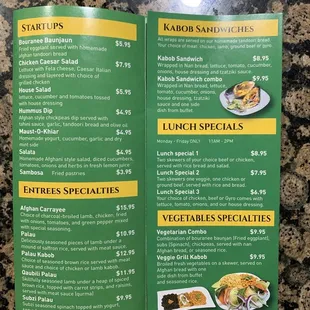 menu