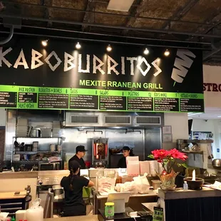 Walk up counter. Plenty of seating.