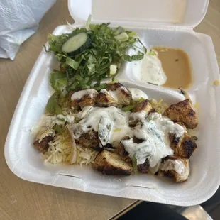 Chicken kebab plate