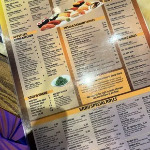 menu