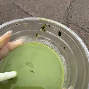 powder clumps here and a bunch at the bottom too