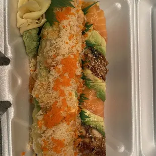 The Lion King roll on the left and we added the fish eggs things