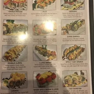 Roll menu