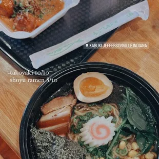 Takoyaki and Shoyu Ramen