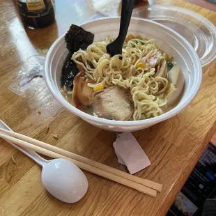Garlic Tonkotsu Shoyu Ramen with chicken