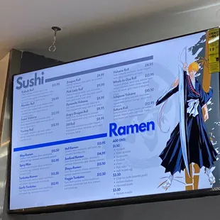 the menu