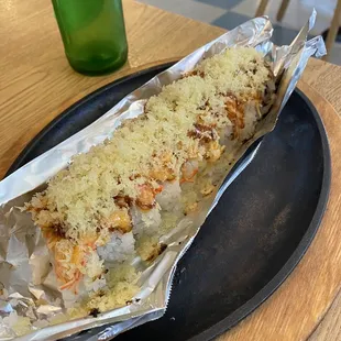 Hell Fire Roll with one piece missing. I got ahead of myself after the fire went out.