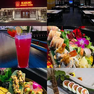 interior, sushi and sashimi