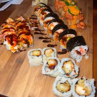 a variety of sushi