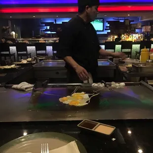 a chef preparing food