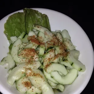 Spicy cucumber salad.