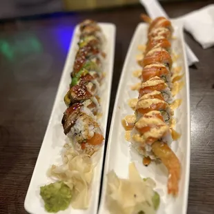 two plates of sushi