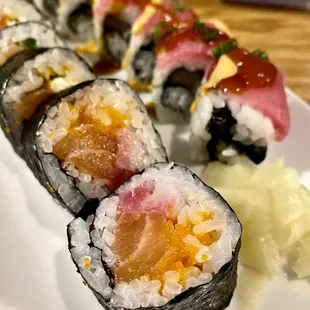 a plate of sushi