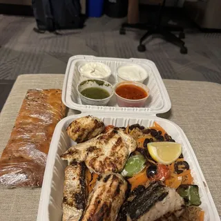 la cart Skewer of beef or lamb or chicken