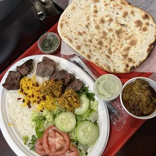 Beef Kabob, plus two fritters for Iftar