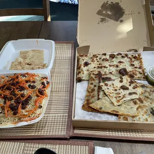 Qabali on the left and bolani on the right.