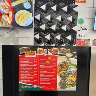 Simple menu at the Southland Mall food court!
