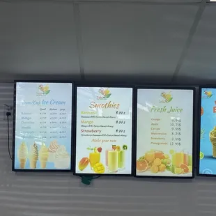Menu as of June 2024