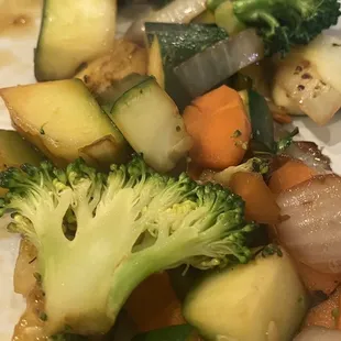 Veggies that were under cooked. The zucchini was hard to eat.