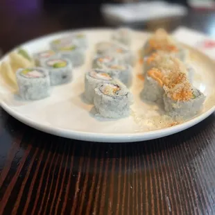 stopped by for california roll , shrimp roll &amp; baltimore roll . baltimore roll was my fav