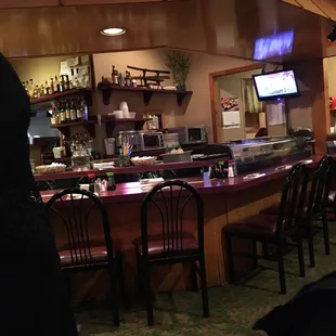 interior, sushi and sashimi