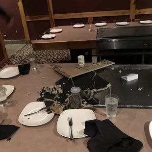 Ceiling tiles on our plates!!!!