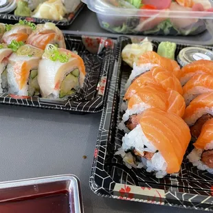 sashimi, sushi, sushi and sashimi, food