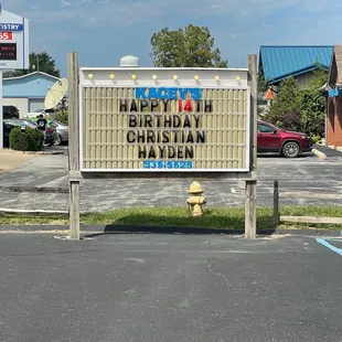 a sign for a birthday