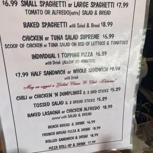 menu