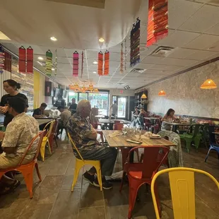 people sitting at tables