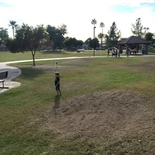 Grassy area  Ramada #1  walkway