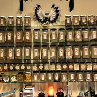 a display of teas
